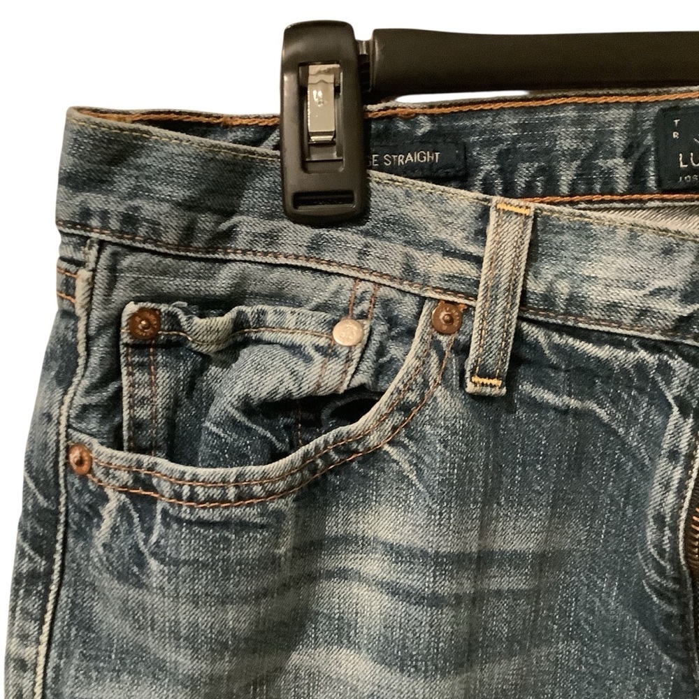 Lucky Brand Men's Distressed 361 Vintage Straight Blue Jeans - Picture 7 of 9